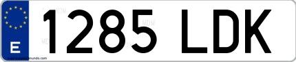 Ejemplo de matrícula española 1285 LDK