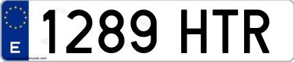 Ejemplo de matrícula española 1289 HTR