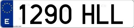 Ejemplo de matrícula española 1290 HLL