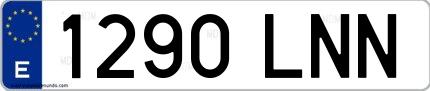 Ejemplo de matrícula española 1290 LNN