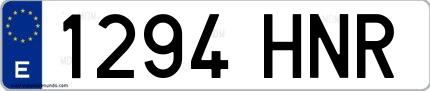 Ejemplo de matrícula española 1294 HNR