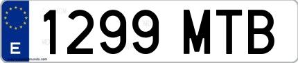 Ejemplo de matrícula española 1299 MTB
