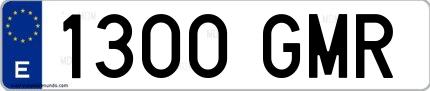 Ejemplo de matrícula española 1300 GMR
