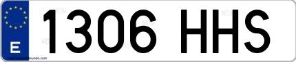 Ejemplo de matrícula española 1306 HHS