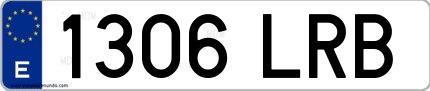 Ejemplo de matrícula española 1306 LRB