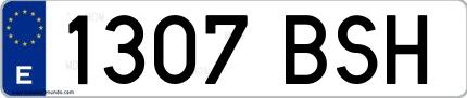 Ejemplo de matrícula española 1307 BSH
