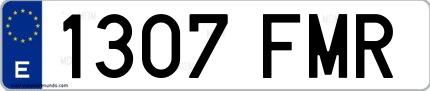 Ejemplo de matrícula española 1307 FMR