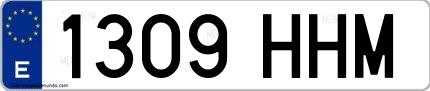 Ejemplo de matrícula española 1309 HHM