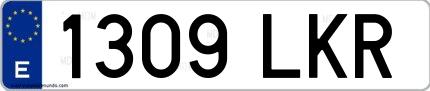 Ejemplo de matrícula española 1309 LKR