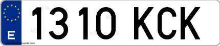 Ejemplo de matrícula de coche ordinaria 1310 KCK