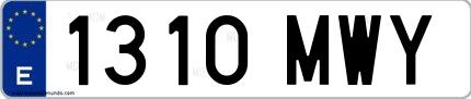 Ejemplo de matrícula española 1310 MWY