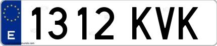 Ejemplo de matrícula española 1312 KVK