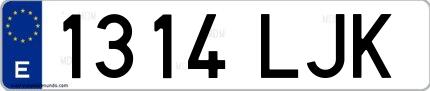 Ejemplo de matrícula española 1314 LJK