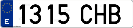 Ejemplo de matrícula de coche ordinaria 1315 CHB