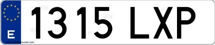 Ejemplo de matrícula española 1315 LXP