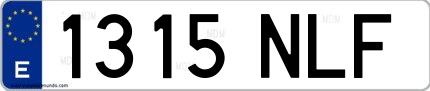 Ejemplo de matrícula española 1315 NLF