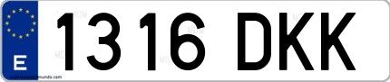 Ejemplo de matrícula española 1316 DKK