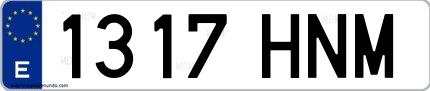 Ejemplo de matrícula española 1317 HNM