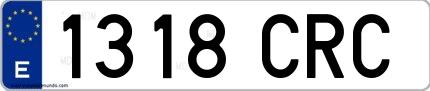 Ejemplo de matrícula española 1318 CRC