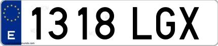 Ejemplo de matrícula española 1318 LGX