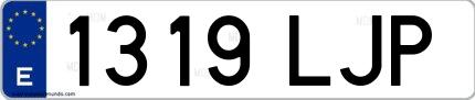 Ejemplo de matrícula española 1319 LJP