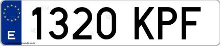 Ejemplo de matrícula española 1320 KPF