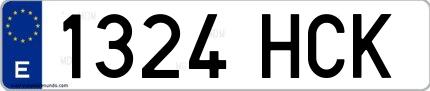 Ejemplo de matrícula española 1324 HCK