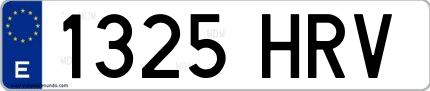 Ejemplo de matrícula española 1325 HRV