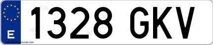 Ejemplo de matrícula española 1328 GKV