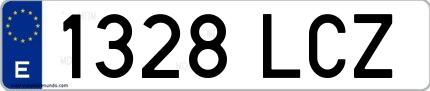 Ejemplo de matrícula española 1328 LCZ