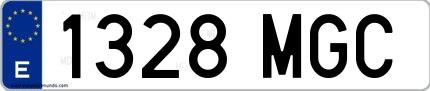 Ejemplo de matrícula española 1328 MGC