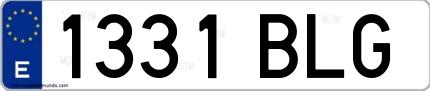 Ejemplo de matrícula española 1331 BLG