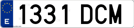 Ejemplo de matrícula de coche ordinaria 1331 DCM