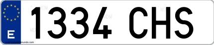 Ejemplo de matrícula española 1334 CHS