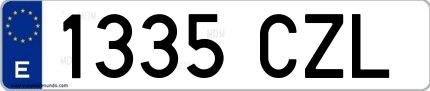 Ejemplo de matrícula española 1335 CZL