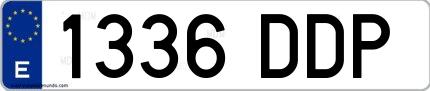 Ejemplo de matrícula española 1336 DDP