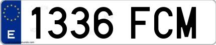 Ejemplo de matrícula española 1336 FCM