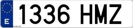 Ejemplo de matrícula española 1336 HMZ