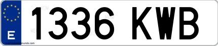 Ejemplo de matrícula española 1336 KWB