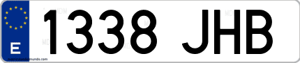 Ejemplo de matrícula de coche ordinaria 1338 JHB