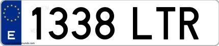 Ejemplo de matrícula española 1338 LTR