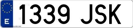 Ejemplo de matrícula española 1339 JSK