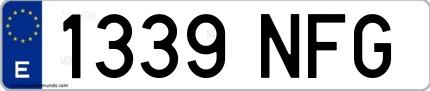 Ejemplo de matrícula española 1339 NFG