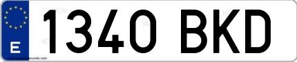 Ejemplo de matrícula española 1340 BKD