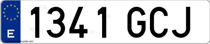 Ejemplo de matrícula española 1341 GCJ