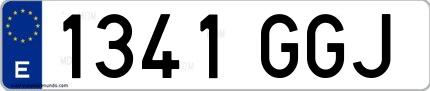 Ejemplo de matrícula española 1341 GGJ