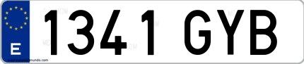 Ejemplo de matrícula española 1341 GYB