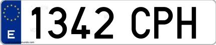 Ejemplo de matrícula española 1342 CPH