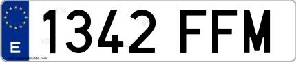 Ejemplo de matrícula española 1342 FFM