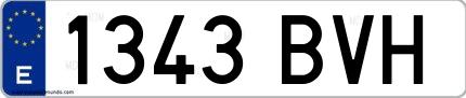 Ejemplo de matrícula española 1343 BVH